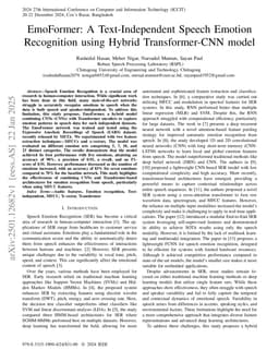EmoFormer: A Text-Independent Speech Emotion Recognition using a Hybrid Transformer-CNN model