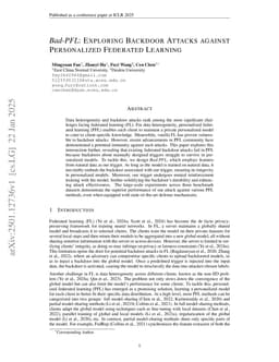 Bad-PFL: Exploring Backdoor Attacks against Personalized Federated Learning