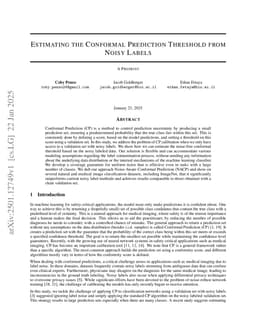 Estimating the Conformal Prediction Threshold from Noisy Labels