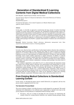 Generation of Standardized E-Learning Contents from Digital Medical Collections