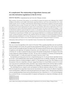 It's complicated. The relationship of algorithmic fairness and non-discrimination regulations in the EU AI Act