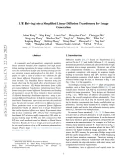 LiT: Delving into a Simplified Linear Diffusion Transformer for Image Generation