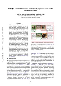 RAMQA: A Unified Framework for Retrieval-Augmented Multi-Modal Question Answering