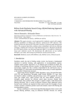 Billion-scale Similarity Search Using a Hybrid Indexing Approach with Advanced Filtering