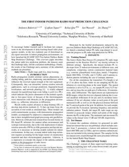 The First Indoor Pathloss Radio Map Prediction Challenge