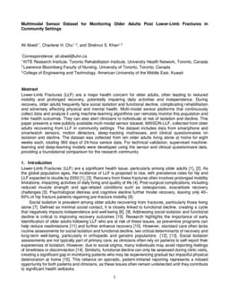 Multimodal Sensor Dataset for Monitoring Older Adults Post Lower-Limb Fractures in Community Settings