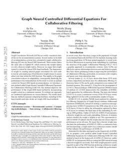 Graph Neural Controlled Differential Equations For Collaborative Filtering