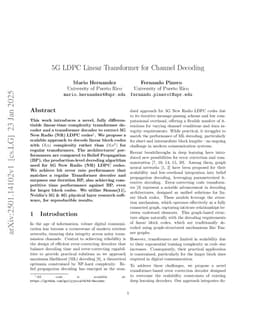 5G LDPC Linear Transformer for Channel Decoding