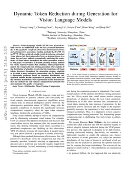 Dynamic Token Reduction during Generation for Vision Language Models