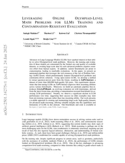 Leveraging Online Olympiad-Level Math Problems for LLMs Training and Contamination-Resistant Evaluation