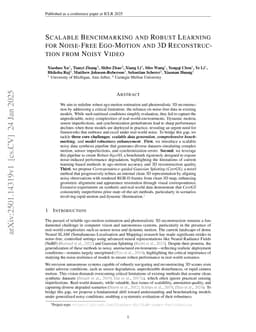 Scalable Benchmarking and Robust Learning for Noise-Free Ego-Motion and 3D Reconstruction from Noisy Video