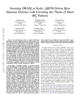 Securing DRAM at Scale: ARFM-Driven Row Hammer Defense with Unveiling the Threat of Short tRC Patterns