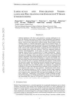 Large-scale and Fine-grained Vision-language Pre-training for Enhanced CT Image Understanding