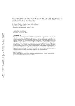Hierarchical Count Echo State Network Models with Application to Graduate Student Enrollments