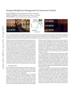 Temporal Brightness Management for Immersive Content