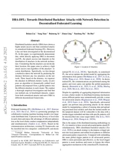 DBA-DFL: Towards Distributed Backdoor Attacks with Network Detection in Decentralized Federated Learning