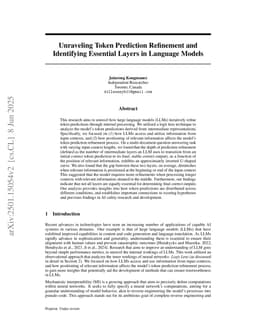 Unraveling Token Prediction Refinement and Identifying Essential Layers in Language Models