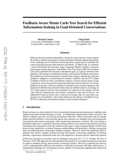 Feedback-Aware Monte Carlo Tree Search for Efficient Information Seeking in Goal-Oriented Conversations