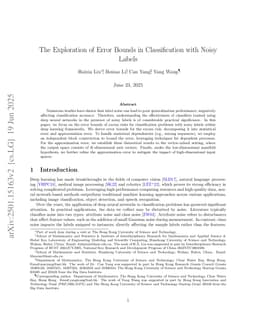 The Exploration of Error Bounds in Classification with Noisy Labels