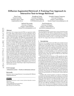 Diffusion Augmented Retrieval: A Training-Free Approach to Interactive Text-to-Image Retrieval