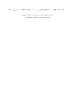Applications of Artificial Intelligence for Cross-language Intelligibility Assessment of Dysarthric Speech