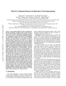 FDLLM: A Dedicated Detector for Black-Box LLMs Fingerprinting