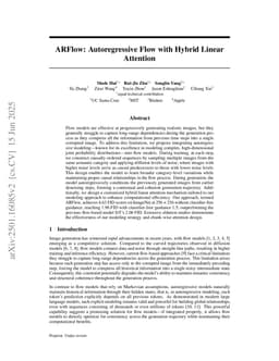 ARFlow: Autoregressive Flow with Hybrid Linear Attention