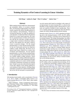 Training Dynamics of In-Context Learning in Linear Attention