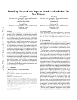 Unveiling Discrete Clues: Superior Healthcare Predictions for Rare Diseases