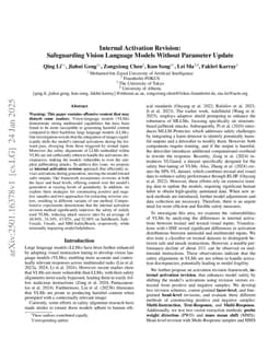 Internal Activation Revision: Safeguarding Vision Language Models Without Parameter Update
