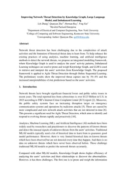 Improving Network Threat Detection by Knowledge Graph, Large Language Model, and Imbalanced Learning