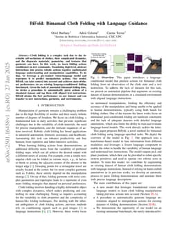 BiFold: Bimanual Cloth Folding with Language Guidance