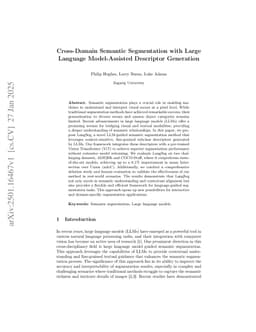 Cross-Domain Semantic Segmentation with Large Language Model-Assisted Descriptor Generation