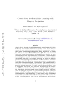 Closed-Form Feedback-Free Learning with Forward Projection
