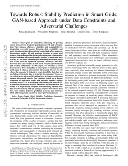 Towards Robust Stability Prediction in Smart Grids: GAN-based Approach under Data Constraints and Adversarial Challenges