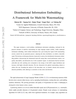 Distributional Information Embedding: A Framework for Multi-bit Watermarking