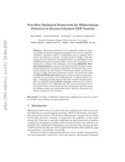 Few-Shot Optimized Framework for Hallucination Detection in Resource-Limited NLP Systems