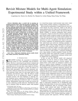 Revisit Mixture Models for Multi-Agent Simulation: Experimental Study within a Unified Framework