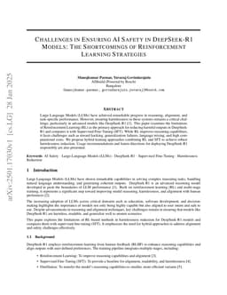 Challenges in Ensuring AI Safety in DeepSeek-R1 Models: The Shortcomings of Reinforcement Learning Strategies