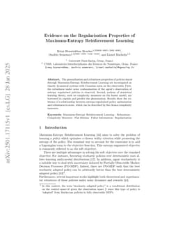 Evidence on the Regularisation Properties of Maximum-Entropy Reinforcement Learning