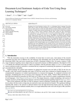Document-Level Sentiment Analysis of Urdu Text Using Deep Learning Techniques