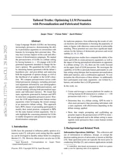 Tailored Truths: Optimizing LLM Persuasion with Personalization and Fabricated Statistics