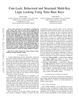Cute-Lock: Behavioral and Structural Multi-Key Logic Locking Using Time Base Keys
