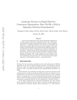 Landscape Features in Single-Objective Continuous Optimization: Have We Hit a Wall in Algorithm Selection Generalization?