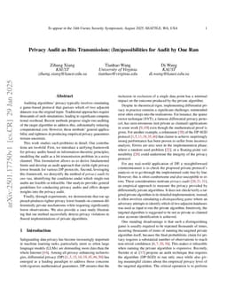 Privacy Audit as Bits Transmission: (Im)possibilities for Audit by One Run
