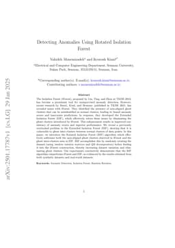 Detecting Anomalies Using Rotated Isolation Forest