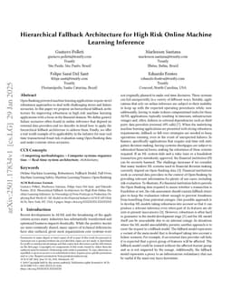 Hierarchical Fallback Architecture for High Risk Online Machine Learning Inference