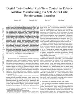 Digital Twin-Enabled Real-Time Control in Robotic Additive Manufacturing via Soft Actor-Critic Reinforcement Learning