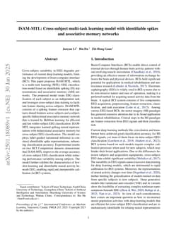 ISAM-MTL: Cross-subject multi-task learning model with identifiable spikes and associative memory networks