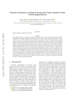 Ground Awareness in Deep Learning for Large Outdoor Point Cloud Segmentation